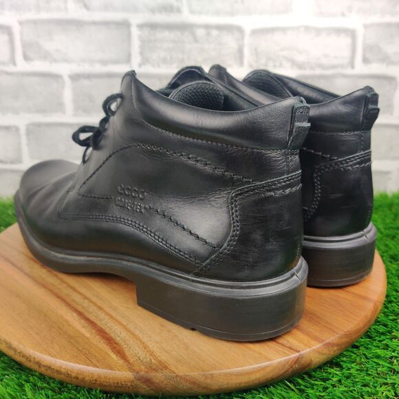 Ecco Gore Tex Black Leather Chukka Ankle Boots Berlin Mens Size EU 44/US 10-10.5 main image 7